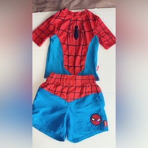 3T Spiderman Rash Guard and Swim Shorts